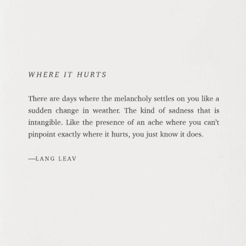 Where it Hurts - Lang Leav
